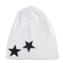 Női pamut beanie sapka, két csillogó csillaggal az alsó szélén. Laza, omló szabás. Fejkörfogat 54-59 cm. 21