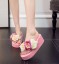 Női platform flip-flop papucs virágokkal 15