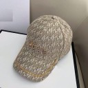 Női sapka mintával és Love felirattal Díszes betűk kövekkel Aranylánc a karimán Pamut Fejkerület 56-tól 60 cm-ig 4