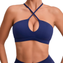 Női sportmelltartó keresztpántokkal és csepp alakú kivágással nylon spandex anyagból fitnesshez, futáshoz, edzéshez és tréninghez 10