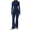 Női sportos szett cipzáras kapucnis pulóverrel és nadrággal, egyszínű, nylon, spandex, kényelmes és stílusos fitneszhez és szabadidőhöz 5