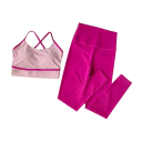 Női sportos szett leggingsel és sportmelltartóval, nylon, spandex, kényelmes és stílusos fitneszhez és edzéshez 8