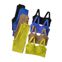 Női sportos szett leggingszel és sportmelltartóval, egyszínű, nylon, kényelmes és stílusos fitneszhez és edzéshez 3