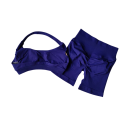 Női sportos szett rövidnadrággal és sportmelltartóval, egyszínű, nylon, spandex, kényelmes és stílusos fitneszhez és edzéshez 13