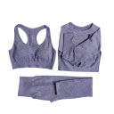 Női sportos szett Sportmelltartó, hosszú ujjú póló és leggings Egyszínű fitnesz szett 4