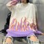 Női túlméretes pulóver lángokkal 9