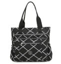 Női válltáska nylon és poliészter mintával 38 x 38 x 12 cm Nagy táska két fogantyúval Két cipzáras elülső zseb és oldalzsebek 1