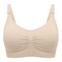 Non-Wired Maternity and Nursing Bra with Clips on Straps for Easy Breastfeeding with Ribbed Band and U-Back 20