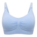 Non-Wired Maternity and Nursing Bra with Clips on Straps for Easy Breastfeeding with Ribbed Band and U-Back 12