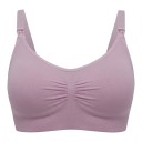 Non-Wired Maternity and Nursing Bra with Clips on Straps for Easy Breastfeeding with Ribbed Band and U-Back 19