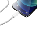 Nopeasti lataava punottu USB C -kaapeli Lightning 2 m 20W/27W PD 3A iPhone iPad powerbankeille 480 Mbps 9