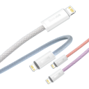Nopeasti lataava punottu USB C - Lightning kaapeli 1 m 20W/27W PD 3A iPhone iPad powerbankeille 480 Mbps 9