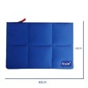 Notebooktasche 15,6 bis 16 Zoll blauer gepolsterter Bezug mit Reißverschluss 40 x 28 cm gesteppt mit orangefarbener Zuglasche für Rucksack 3