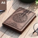 Notizblock im Retro-Stil, A6, mit Schnur, liniertes Notizbuch mit geprägtem Muster, Taschennotizbuch für Büro und Reisen 10