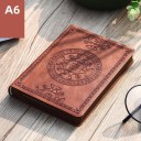 Notizblock im Retro-Stil, A6, mit Schnur, liniertes Notizbuch mit geprägtem Muster, Taschennotizbuch für Büro und Reisen 11