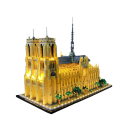 Notre-Dame i Paris byggsats 48x24x36 cm Vikbar modell med LED-ljus Dekorativt byggsats med bakgrundsbelysning Kreativ leksak för barn och vuxna 4