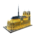 Notre-Dame i Paris byggsats 48x24x36 cm Vikbar modell med LED-ljus Dekorativt byggsats med bakgrundsbelysning Kreativ leksak för barn och vuxna 5