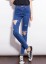 Nowoczesne jeansy damskie z dziurami J1388 5