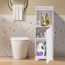 Ντουλάπι αποθήκευσης μπάνιου με ράφια 29 x 25 x 90 εκ. PVC λευκό ντουλάπι για την αποθήκευση ειδών μπάνιου και μικροαντικειμένων 3
