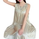 Nuisette sans manches avec empiècement en dentelle, broderie florale, volants froncés et coupe ample taille unique 6