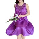 Nuisette sans manches avec empiècement en dentelle, broderie florale, volants froncés et coupe ample taille unique 7