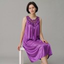 Nuisette sans manches avec empiècement en dentelle, broderie florale, volants froncés et coupe ample taille unique 2