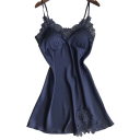 Nuisette sexy pour femmes avec dentelle Lingerie décontractée unie à décolleté en V Tissu extensible confortable Polyester Spandex 5