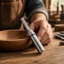 Nutfräser TCT 6 x 26 mm Dreischneidig gerade Schaft 1/2 Zoll 12,7 mm Hartmetall Für CNC und Oberfräse Silber Holz und Spanplatte 4