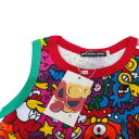 Nyári gyerekpóló Hysteric Mini 100% pamut Ujjatlan felső fiúknak és lányoknak Anime stílusú színes rajzolt mintákkal O nyakkivágással 9