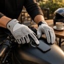Nyári légáteresztő és érintőképernyős motoros kesztyű ízületvédővel, esés- és kopásálló motorozáshoz és motocrosshoz unisex 5