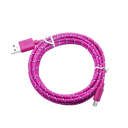 Nylon hurtigopladningskabel med Micro USB og USB A på 3 m til opladning og datasynkronisering. 2,4A ekstra langt, holdbart, flettet kabel. 15