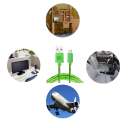 Nylon hurtigopladningskabel med Micro USB og USB A på 3 m til opladning og datasynkronisering. 2,4A ekstra langt, holdbart, flettet kabel. 4