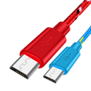Nylon hurtigopladningskabel med Micro USB og USB A på 3 m til opladning og datasynkronisering. 2,4A ekstra langt, holdbart, flettet kabel. 6