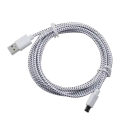 Nylon hurtigopladningskabel til Micro USB og USB A, 50 cm, til opladning og dataoverførsel. 2,4A kort, holdbart, flettet kabel til rejser. 8