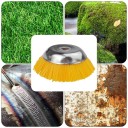 Nylon Rotary Weeding Brush 195 x 60 mm Hole 25 mm Yellow for Cleaning Paving from Moss and Cement Residue 3