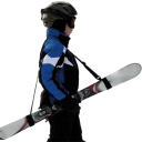 Nylon Ski Strap 116 x 3.7 cm Adjustable Shoulder Strap with Handle and Velcro Black Holder for Ski Poles and Skis 5