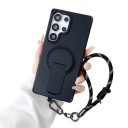 Obal na Samsung Galaxy S26 Ultra s magnetickým nabíjaním, vyklápací stojan a šnúra na zápästie, kryt na mobil s poutkom 3
