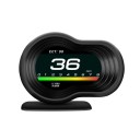 OBD2 HUD F9 Bordcomputer Digitaler Tachometer 12,2 x 9 cm LCD-Display 9 Anzeigemodi Temperatur Kraftstoffverbrauch Spannung Alarm Saugnapf Ständer 5