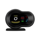 OBD2 HUD F9 Bordcomputer Digitaler Tachometer 12,2 x 9 cm LCD-Display 9 Anzeigemodi Temperatur Kraftstoffverbrauch Spannung Alarm Saugnapf Ständer 6