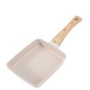 Obdélníková pánev na omelety 14,5 x 18,5 cm s nepřilnavým povrchem a dřevěnou rukojetí 4