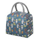 Obedová termo taška s motívom králikov 23x13x19 cm ružová zelená izolačná chladiaca taška na jedlo a nápoje 5
