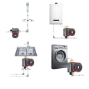 Obehové čerpadlo teplej vody RS 25-6 220V 90W Prútok 50 l/min Výtlak 6 m Liatina a mosadz IP42 Tichý chod pre kúrenie aj ohrev vody 3