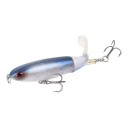 Oberflächenköder Popper 11 cm 15 g mit rotierendem Schwanz und 3D-Augen Zwei Drillingshaken Für das Angeln von Raubfischen 11