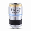 Objetivo acromático de repuesto 40x con cuerpo plateado para microscopio biológico con apertura 0,65 y distancia conjugada de 185 mm 1