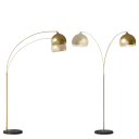 Oblouková stojací lampa s mramorovým podstavcem, výška 170–180 cm, kov, závit E27 40W, kabel 1,8 m, zlatá, do obývacího pokoje 2