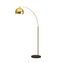 Oblouková stojací lampa s mramorovým podstavcem, výška 170–180 cm, kov, závit E27 40W, kabel 1,8 m, zlatá, do obývacího pokoje 3