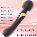 Oboustranný silikonový vibrátor 25,3 cm s realistickým zakončením a hlavicí typu Magic Wand 20 režimů vibrací USB nabíjení voděodolný diskrétní balení 2