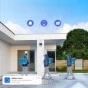 Obrotowa kamera IP z automatycznym śledzeniem, AI detekcją osób i dwukierunkowym dźwiękiem, 4K, PoE, podwójne światło, biało-czarna, do monitoringu 7