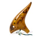 Ocarină ceramică 12 orificii Acordaj Alto C Lungime 19,5 cm Cu șnur pentru gât și husă Instrument muzical pentru începători 16