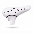 Ocarina de 12 agujeros Alto C 15,5 x 9,5 cm de plástico ABS Blanca con estuche y tabla táctil Instrumento musical para principiantes y niños 1